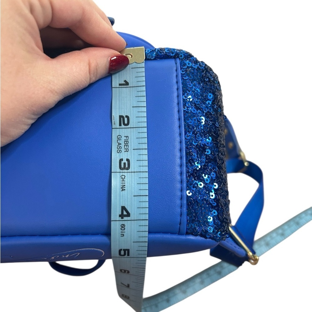 Loungefly Disney Blue Sequin Snow Globe Cinderella Mini Backpack Shoe Charm - Picture 10 of 13